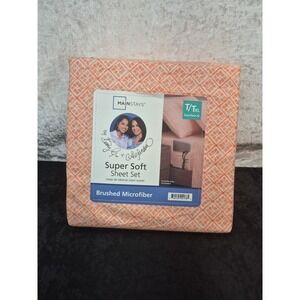 Twin / Twin XL Sheet Set By Mainstays Warm Geo Super Soft Brushed Microfiber